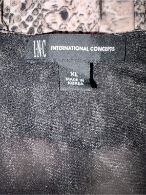 INC International Concepts Black Maxi Dress with Snakeskin Trim